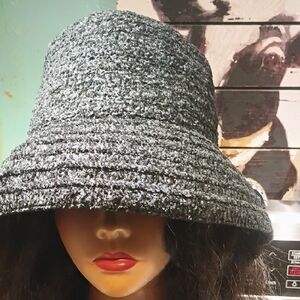 Textured Gray Bouclé Bucket Hat - Women's Fashion Hat